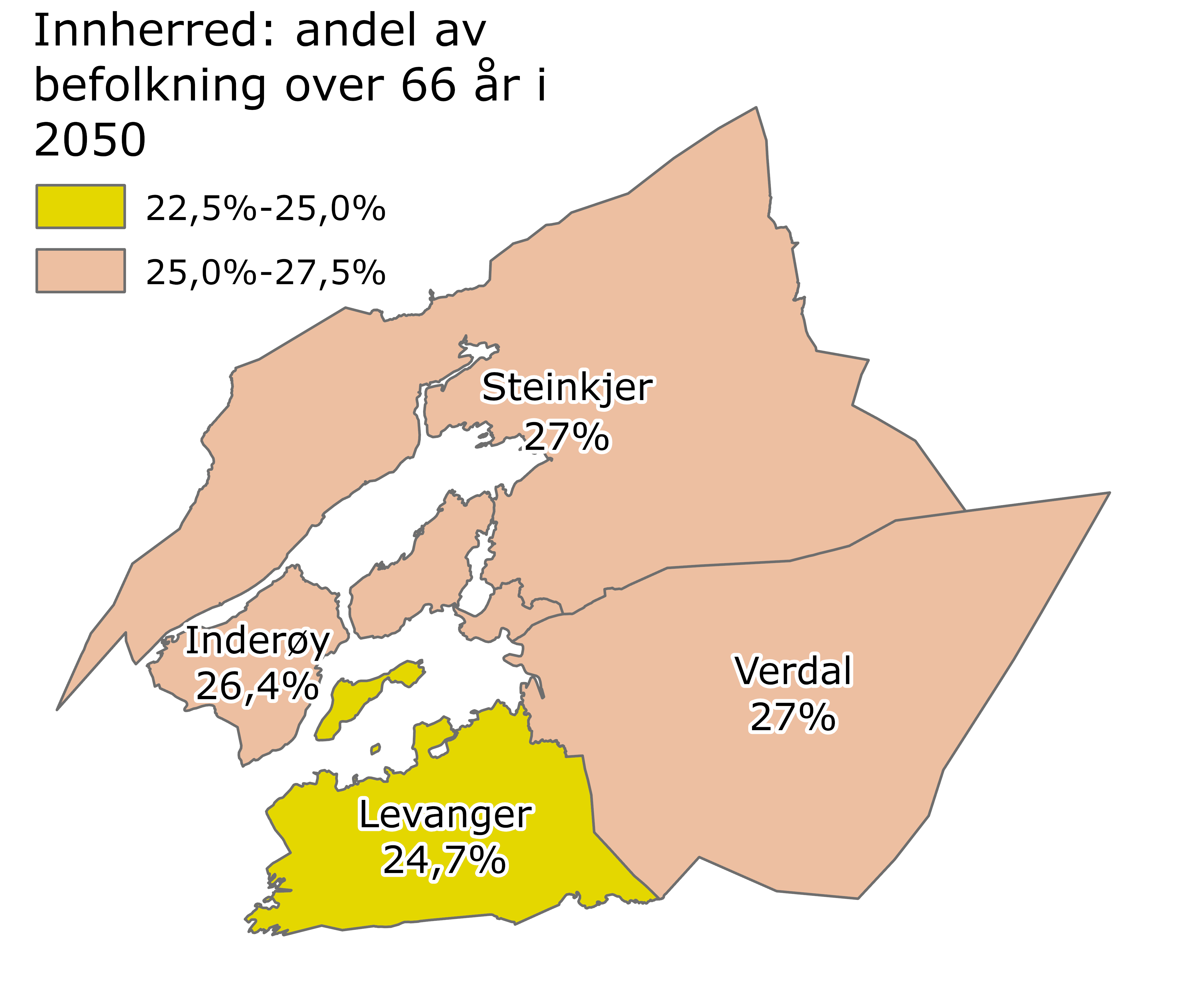 Innherred andel 67+ 2050